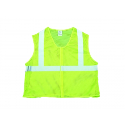 M16374-7 4X, High Visibility Polyester ANSI Class 2 Safety Vest with 2 Silver Reflective Tape, 4X-Large, Orange, Mutual Industries